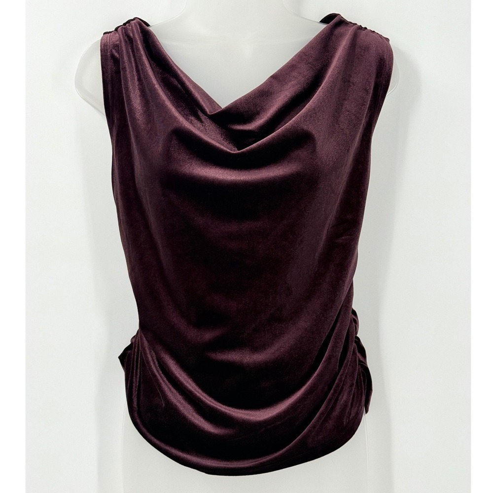whimsigoth Womens sz L Velvet Cowl Neck Sleeveless Ruched Top‎ witchy holiday